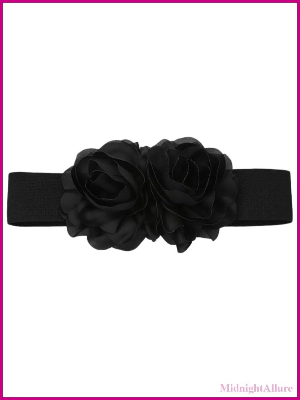 Faux Leather Floral Wide Waist Belt Stretchy Elastic Dress Accessory